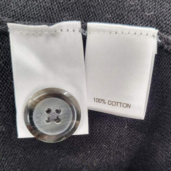 Roundtree & Yorke Black 100% Cotton Button-Up V-Neck Sweater Vest Men's Large - Picture 4 of 5